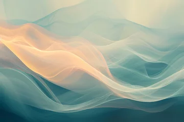 Kissenbezug calming rhythms fluid shapes soothing colors flow seamlessly gentle waves rhythmic patterns breathing backdrop of soft, ambient lighting essence of tranquility visual metaphor emotional well-being © EyeAmAmazed
