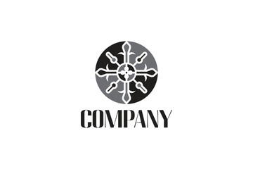 Creative logo design depicting a rounded cross or plus shape. 