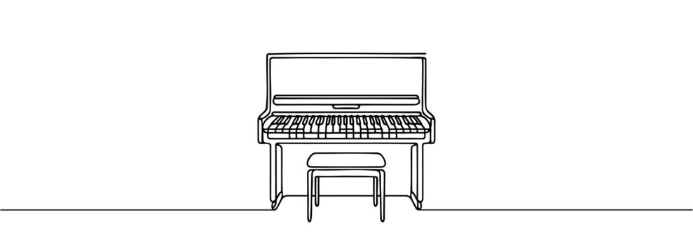 piano and stool line drawing clip art preview