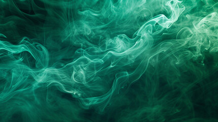 An abstract emerald green smoke background