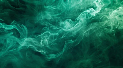Poster An abstract emerald green smoke background © frimufilms