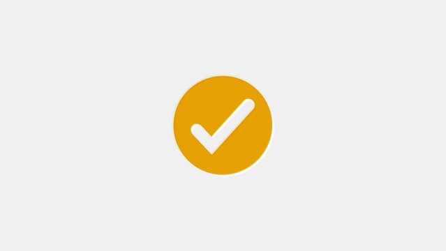 check mark icon animation on white background, verification check mark icon. 
