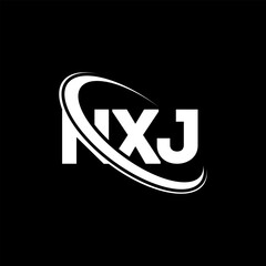 NXJ logo. NXJ letter. NXJ letter logo design. Initials NXJ logo linked with circle and uppercase monogram logo. NXJ typography for technology, business and real estate brand.