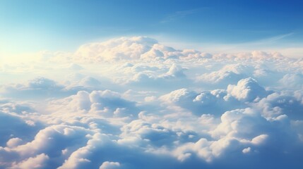Aerial view of clouds from a plane window.
