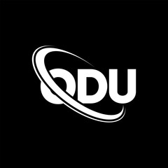 ODU logo. ODU letter. ODU letter logo design. Initials ODU logo linked with circle and uppercase monogram logo. ODU typography for technology, business and real estate brand.