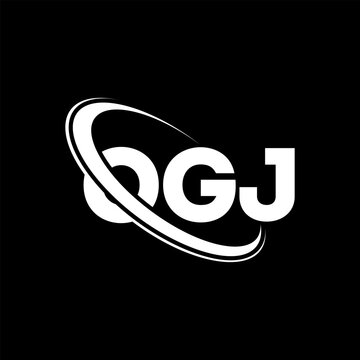 OGJ logo. OGJ letter. OGJ letter logo design. Initials OGJ logo linked with circle and uppercase monogram logo. OGJ typography for technology, business and real estate brand.