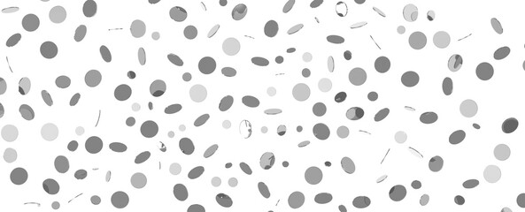 Glittering silver  confetti png. Glittering silver  confetti falls from above on transparent background. Celebrate festivals.