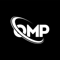 OMP logo. OMP letter. OMP letter logo design. Initials OMP logo linked with circle and uppercase monogram logo. OMP typography for technology, business and real estate brand.