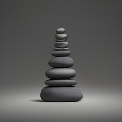 zen stones on black background