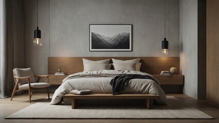 Minimal Bed Room Design Architecture concept generative