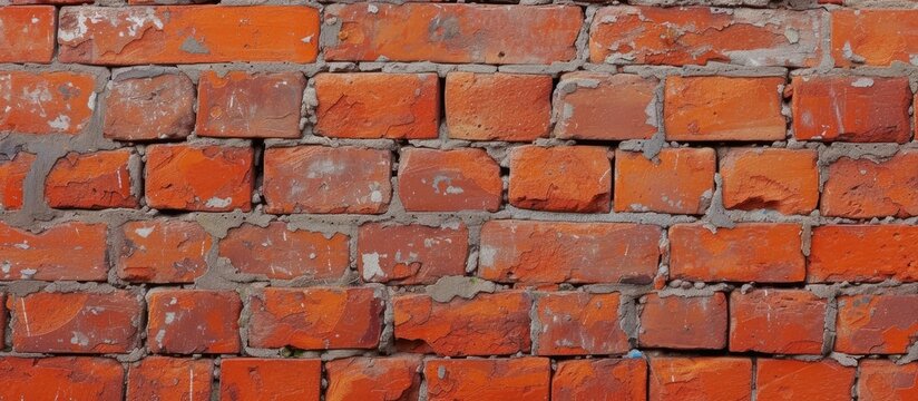 Fototapeta Red bricks arranged in a tiled pattern on a wall.