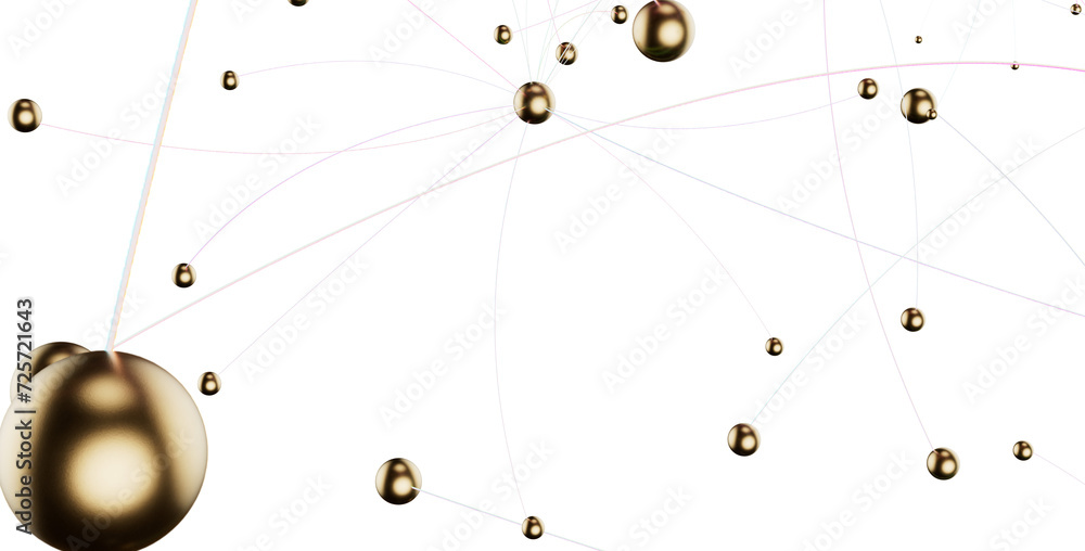 Poster Falling cyber particles. Big data stream. 3d