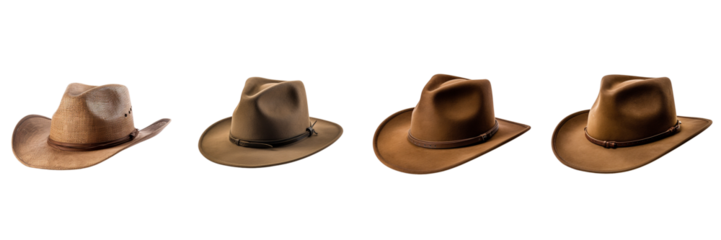 Set of a photo image of a Stetson Hat on a Transparent Background