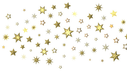 Obraz na płótnie Canvas Gilded Rainfall: Experience the Magic of a 3D Gold Stars Shower