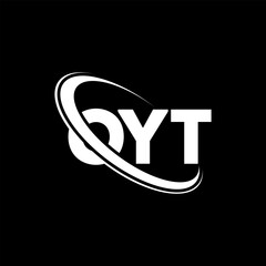 OYT logo. OYT letter. OYT letter logo design. Initials OYT logo linked with circle and uppercase monogram logo. OYT typography for technology, business and real estate brand.