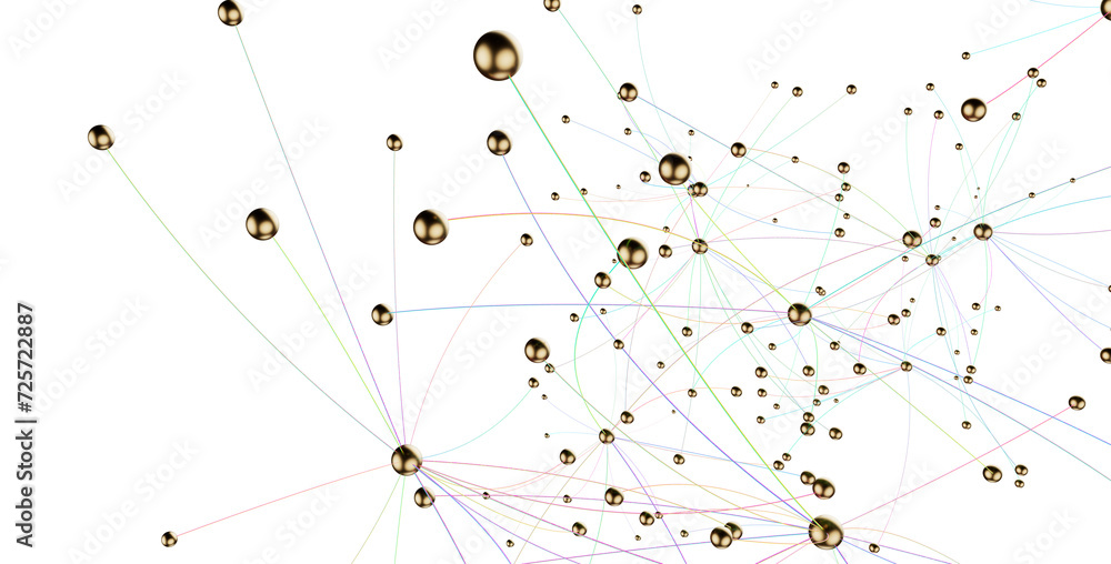 Poster Falling cyber particles. Big data stream. 3d