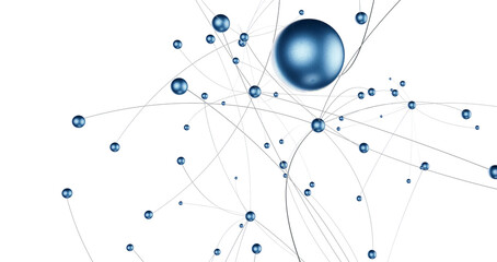 Motion of digital data flow. Communication and technology network concept with moving lines and dots