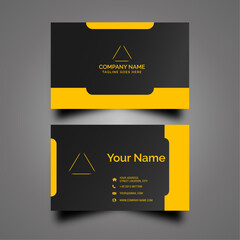 vector black and yellow modern royal business card template