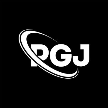 PGJ logo. PGJ letter. PGJ letter logo design. Initials PGJ logo linked with circle and uppercase monogram logo. PGJ typography for technology, business and real estate brand.