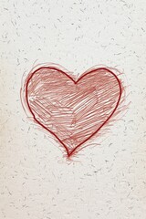 A simple yet meaningful drawing of a heart on a piece of paper. Perfect for expressing love or adding a romantic touch to any project