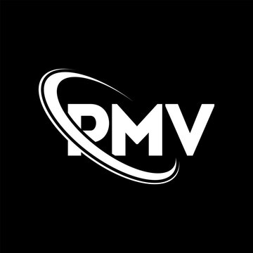 PMV logo. PMV letter. PMV letter logo design. Initials PMV logo linked with circle and uppercase monogram logo. PMV typography for technology, business and real estate brand.