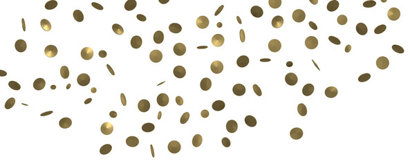 Glittering confetti on a transparent background. Holiday, birthday and Christmas decoration