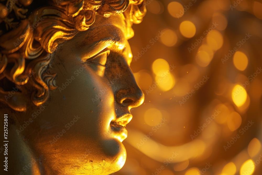 Aufkleber a detailed close-up view of a statue of a person. this image can be used for various purposes