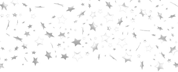 Group of silver stars isolated on white background.
