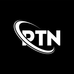 PTN logo. PTN letter. PTN letter logo design. Initials PTN logo linked with circle and uppercase monogram logo. PTN typography for technology, business and real estate brand.