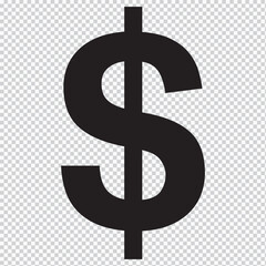 dollar sign isolated on transparent background. dollar icon for your web site design, logo, app, UI. flat style. dollar symbol. us dollar sign.