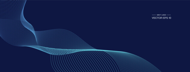 Abstract vector wave flow. Sound oscillation design. Flowing particles.	