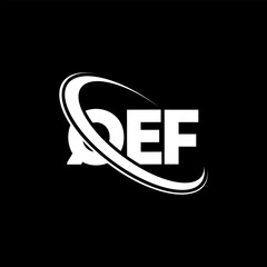QEF logo. QEF letter. QEF letter logo design. Initials QEF logo linked with circle and uppercase monogram logo. QEF typography for technology, business and real estate brand.
