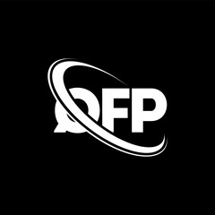 QFP logo. QFP letter. QFP letter logo design. Initials QFP logo linked with circle and uppercase monogram logo. QFP typography for technology, business and real estate brand.