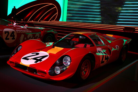 Scarperia, Mugello - 28 October 2023: Ferrari 330 P4 on display  on display during Ferrari World Finals 2023 at Mugello Circuit in Italy.