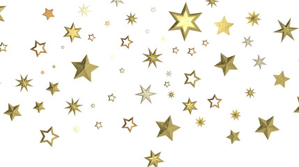 Stardust Christmas Shower: Mesmerizing 3D Illustration Depicting Descending Holiday Star Particles