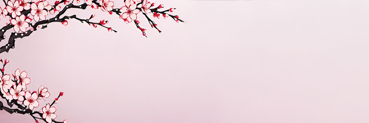 Spring sakura flowers. Cherry flowers.