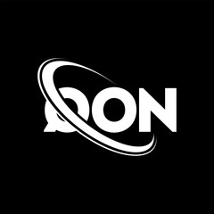 QON logo. QON letter. QON letter logo design. Initials QON logo linked with circle and uppercase monogram logo. QON typography for technology, business and real estate brand.