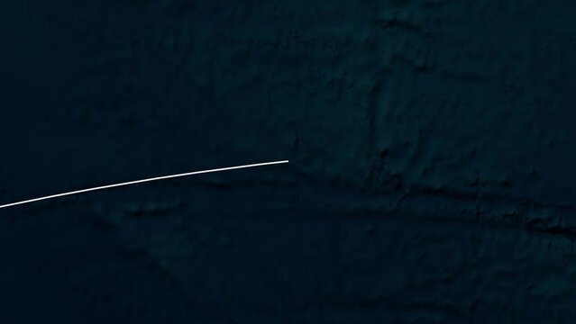 New York to Paris Flight route travel animation video