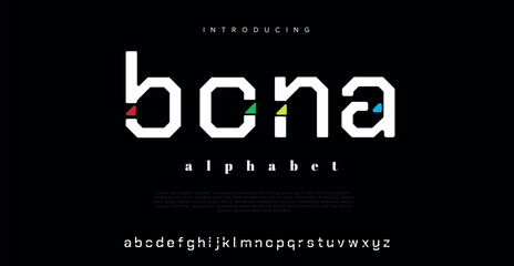 Bona Minimal modern urban fonts for logo, brand etc. Typography typeface uppercase lowercase and number. vector illustration