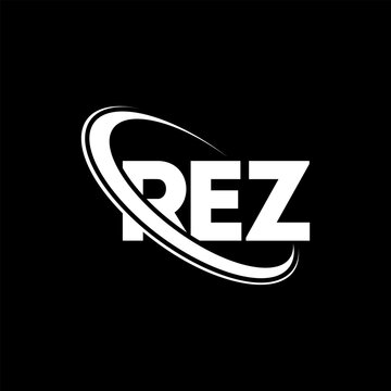 REZ logo. REZ letter. REZ letter logo design. Initials REZ logo linked with circle and uppercase monogram logo. REZ typography for technology, business and real estate brand.