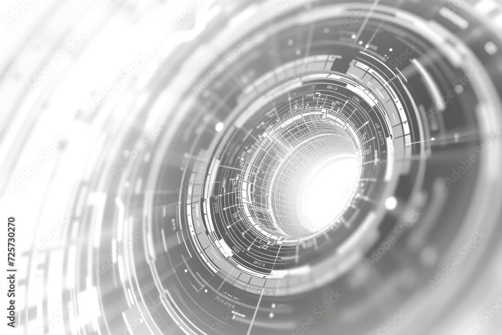 Poster A black and white photo of a circular object. Can be used for various design projects