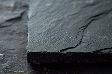 A close-up view of a piece of slate placed on a table. This versatile image can be used for various purposes