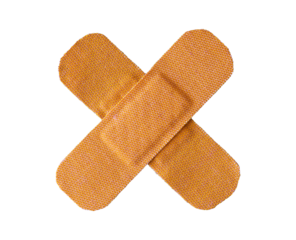 cross wound dressing. bandage isolated element