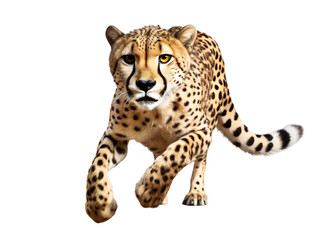 A Speedy Cheetah Running, isolated on a transparent or white background