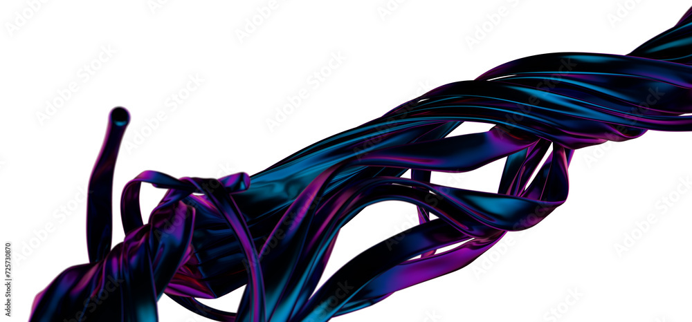 Aufkleber Dynamic Aquatic Motion: AbstracDynamic Aquatic Motion: Abstract 3D Blue Wave Illustration for Dynamic Visualst 3D Blue Wave Illustration for Dynamic Visuals