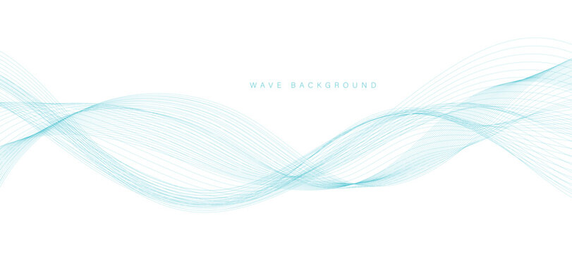 Abstract vector background with blue color wave. Smoke wavy lines. Vector blue waves background © VectorStockStuff