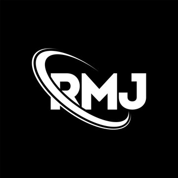 RMJ logo. RMJ letter. RMJ letter logo design. Initials RMJ logo linked with circle and uppercase monogram logo. RMJ typography for technology, business and real estate brand.