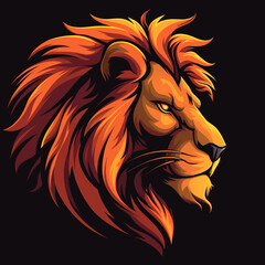 A bold logo illustration featuring a majestic lion, symbolizing strength and courage. Striking design for a powerful and iconic brand identity.