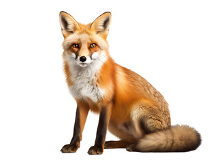 A Stunning Red Fox, isolated on a transparent or white background