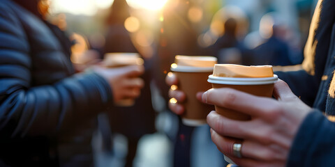 Coffee Break with Businessmen: Networking and Relaxation During Work Hours